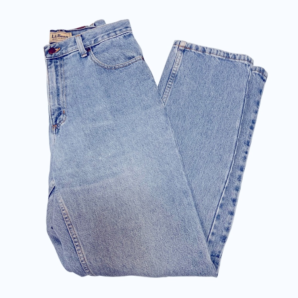 L.L. Bean Original Relaxed Fit High Waist Mom Jeans Size 8